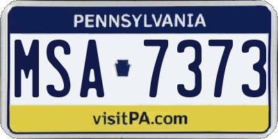 PA license plate MSA7373