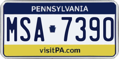 PA license plate MSA7390