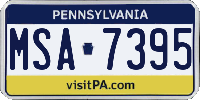 PA license plate MSA7395