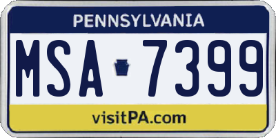 PA license plate MSA7399