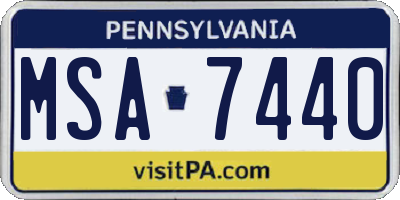 PA license plate MSA7440