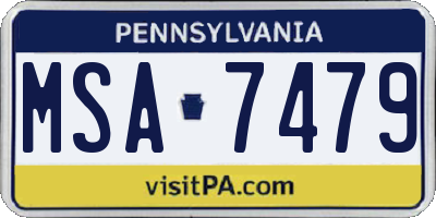 PA license plate MSA7479