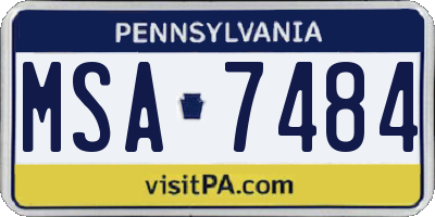 PA license plate MSA7484