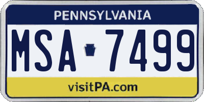 PA license plate MSA7499