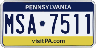 PA license plate MSA7511