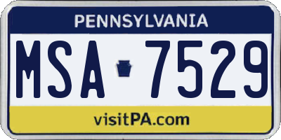 PA license plate MSA7529