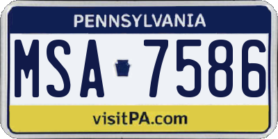 PA license plate MSA7586