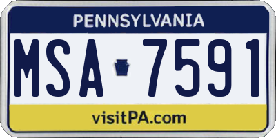 PA license plate MSA7591
