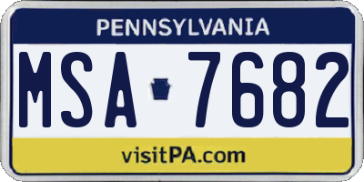 PA license plate MSA7682