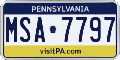 PA license plate MSA7797
