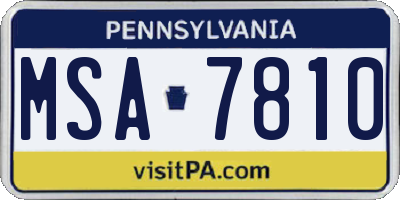 PA license plate MSA7810