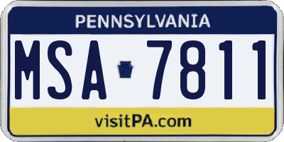 PA license plate MSA7811
