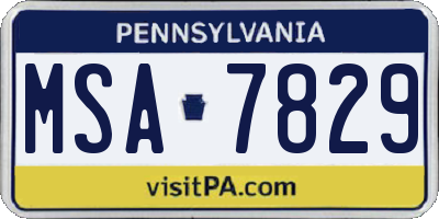 PA license plate MSA7829