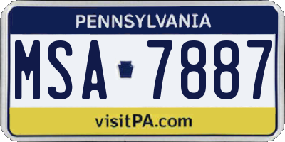 PA license plate MSA7887