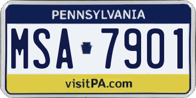 PA license plate MSA7901