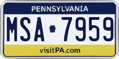PA license plate MSA7959