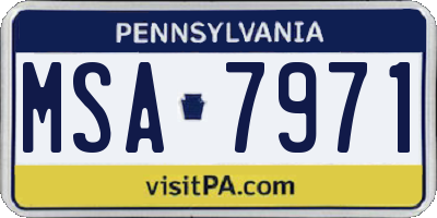 PA license plate MSA7971