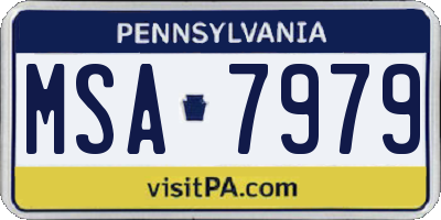PA license plate MSA7979