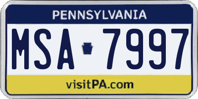 PA license plate MSA7997