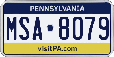 PA license plate MSA8079