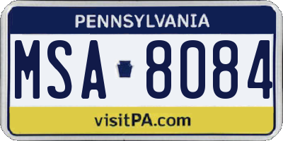 PA license plate MSA8084