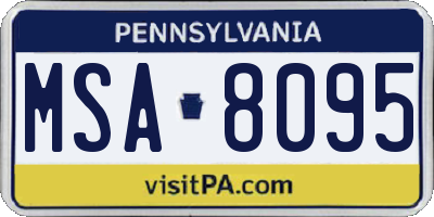 PA license plate MSA8095