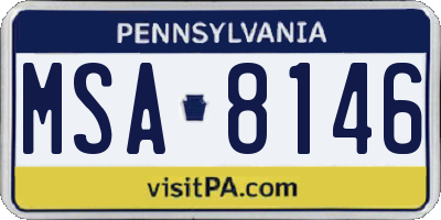 PA license plate MSA8146
