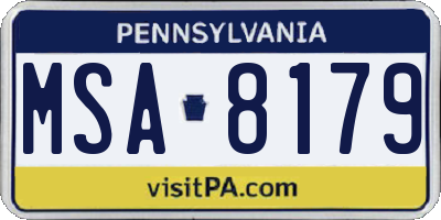 PA license plate MSA8179