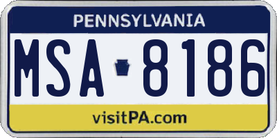 PA license plate MSA8186