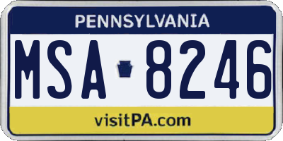 PA license plate MSA8246