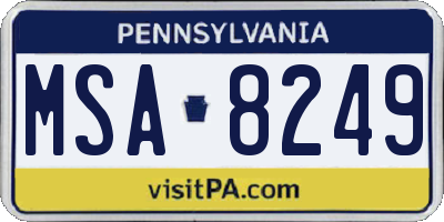 PA license plate MSA8249