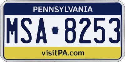 PA license plate MSA8253