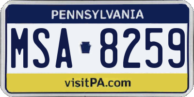 PA license plate MSA8259