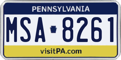 PA license plate MSA8261