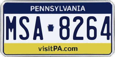 PA license plate MSA8264