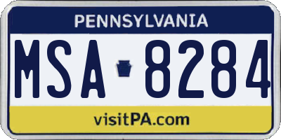 PA license plate MSA8284