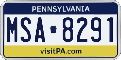 PA license plate MSA8291