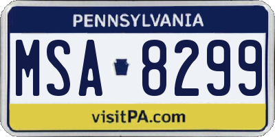 PA license plate MSA8299
