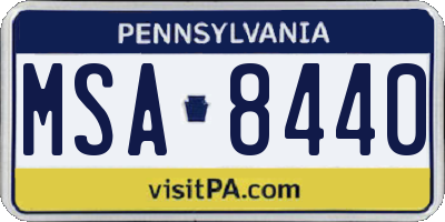 PA license plate MSA8440