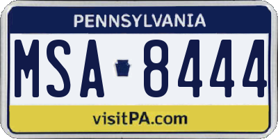 PA license plate MSA8444
