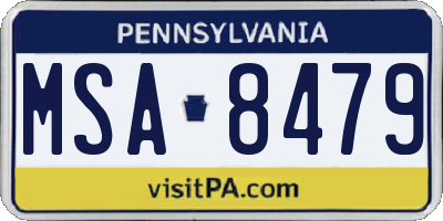 PA license plate MSA8479