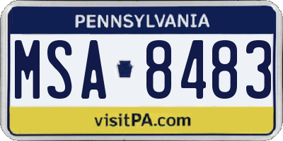 PA license plate MSA8483