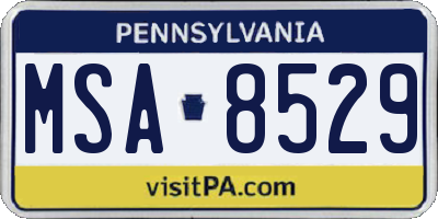 PA license plate MSA8529