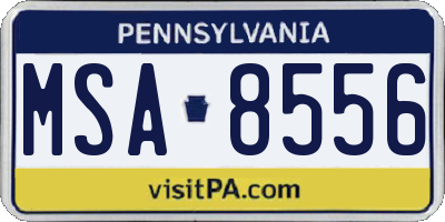 PA license plate MSA8556