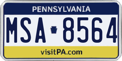 PA license plate MSA8564