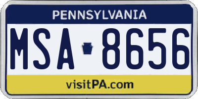 PA license plate MSA8656