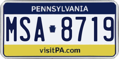 PA license plate MSA8719