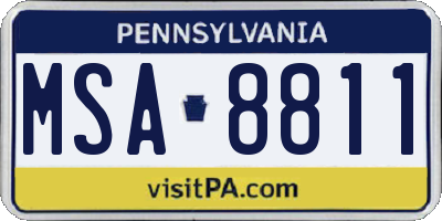 PA license plate MSA8811