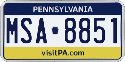 PA license plate MSA8851