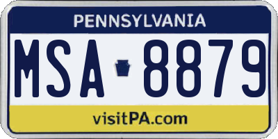 PA license plate MSA8879
